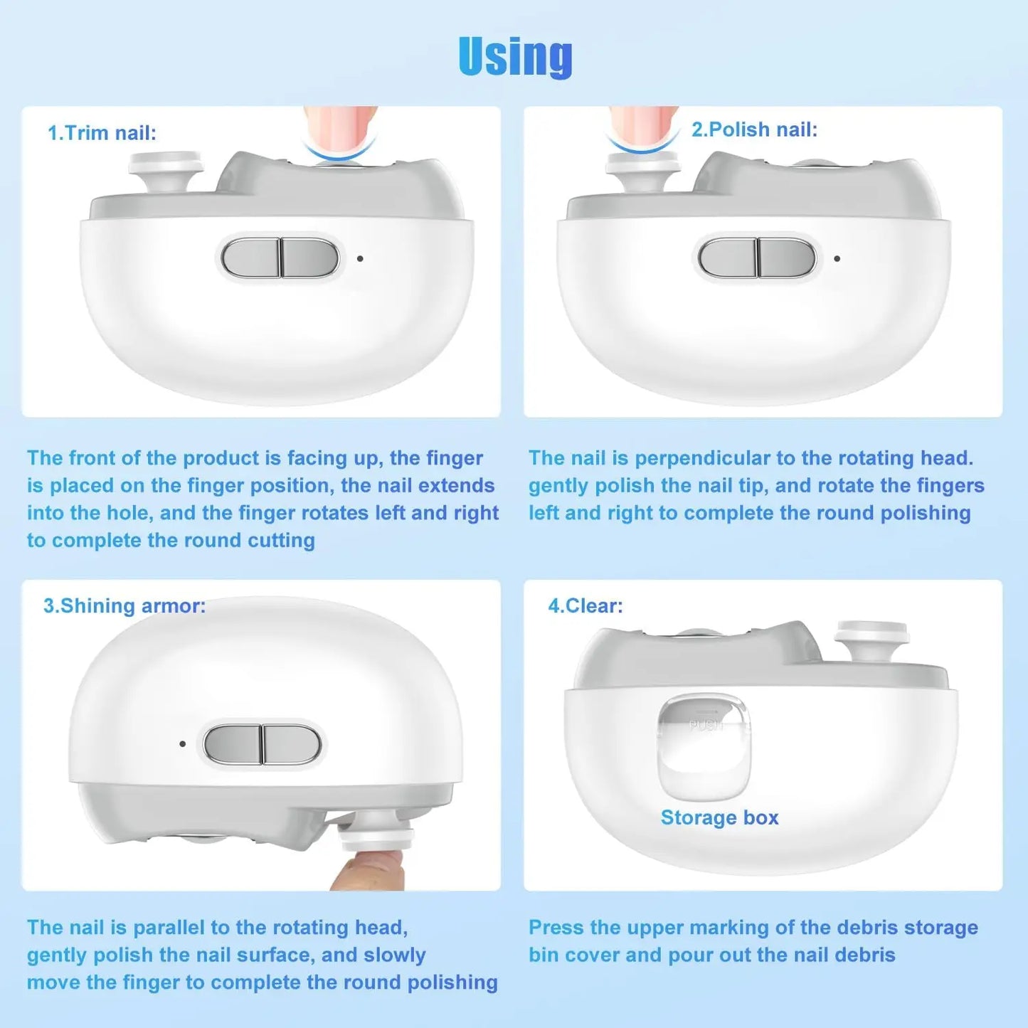 2 in 1  Electric Nail Clipper & Polisher